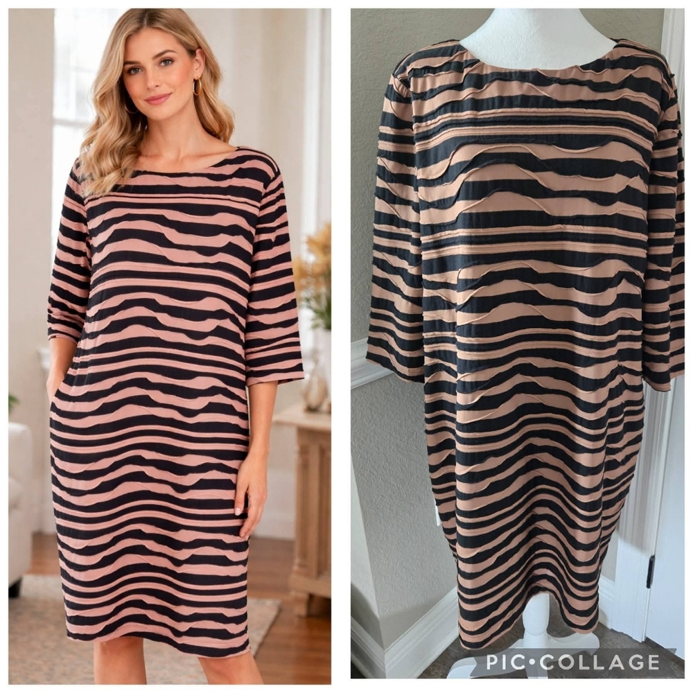 Chico's Stripe Jersey Dress, Size 3 (XL)